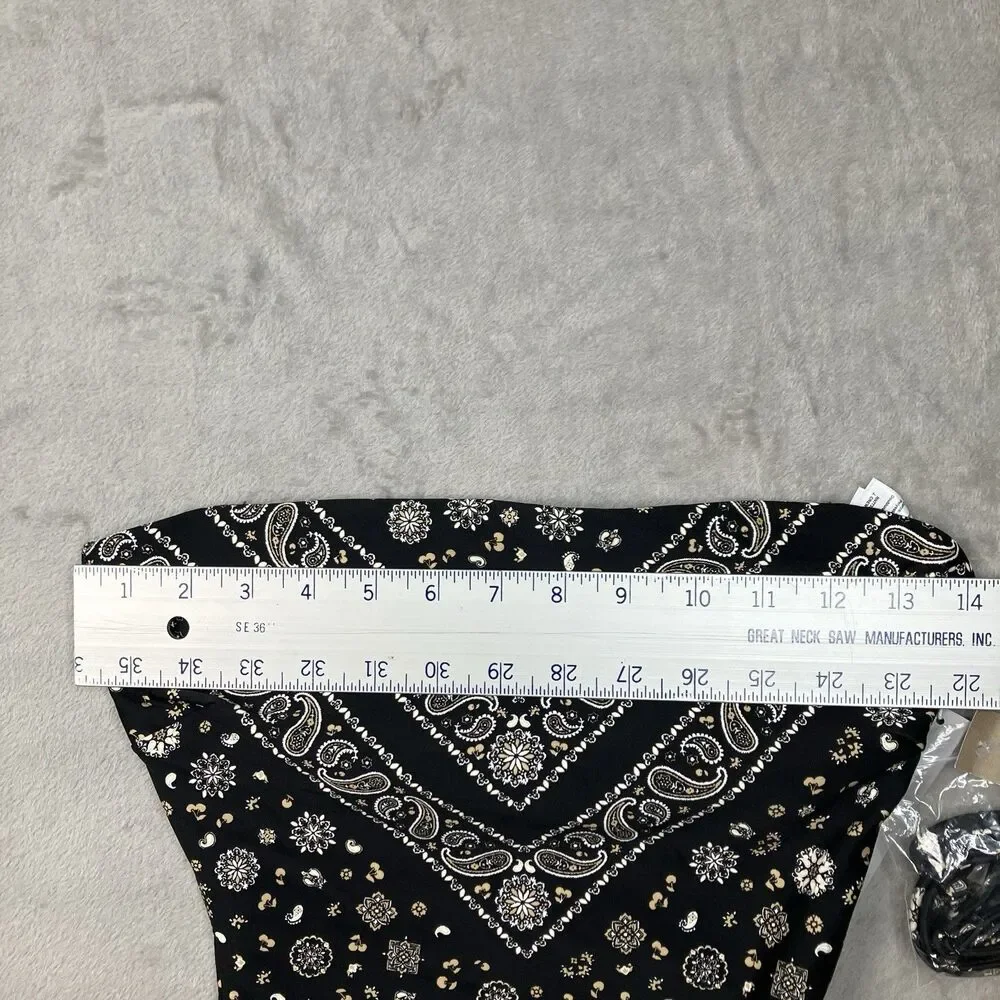 J Crew Classic Sculpt Gemma One Piece Swimsuit 6 Black Bandana Convertible CS577